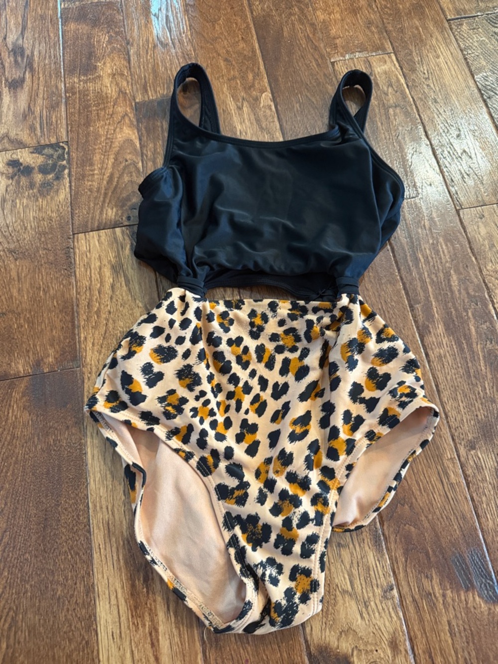 Cat and Jack One-Piece Swimsuit - Black & Tan Leopard 10/12 or 14